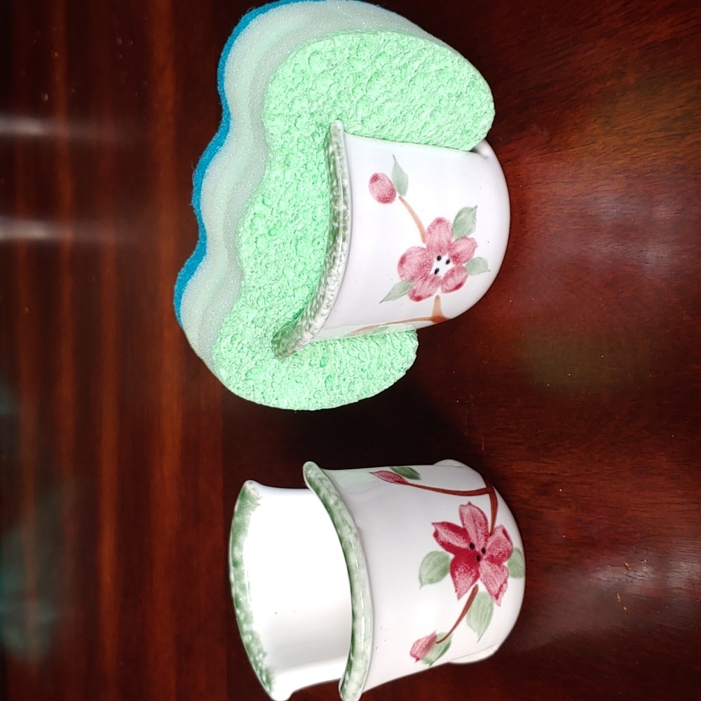 Two Handmade Ceramic Sponge Holders